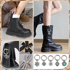 10Pcs 5 Styles Synthetic Turquoise Shoes Charms&nbsp;HJEW-PH02345