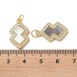 Brass Micro Pave Cubic Zirconia Pendants&nbsp;KK-B083-19G-01