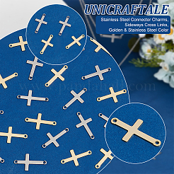 60Pcs 2 Colors Religion 201 Stainless Steel Connector Charms&nbsp;STAS-UN0054-08