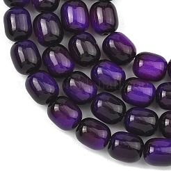 Dyed Imitation Tiger Eye Glass Beads Strands&nbsp;X-GLAA-H040-02B