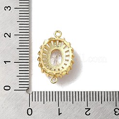 Brass Pave Clear Glass Rhinestone Connector Charms&nbsp;KK-B079-12G