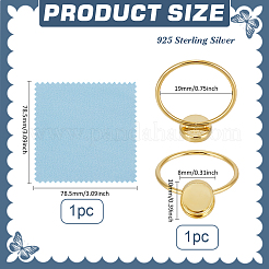 1Pc 925 Sterling Silver Ring Components&nbsp;STER-BC0003-88G