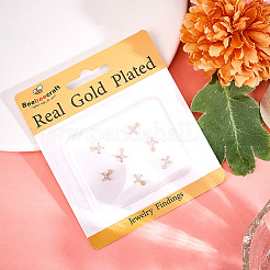 10Pcs Brass Clear Cubic Zirconia Tiny Cross Charms&nbsp;KK-BBC0015-92