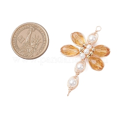 Dragonfly Glass Beaded Connector Charms&nbsp;PALLOY-TA00315-04
