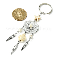Alloy Woven Net/Web with Feather Pendant Keychain&nbsp;KEYC-JKC00590-02