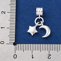 925 Sterling Silver Star & Moon European Dangle Charms&nbsp;STER-G045-08S