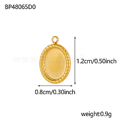 Oval Charms 304 Stainless Steel Pendants&nbsp;STAS-OY004-42G