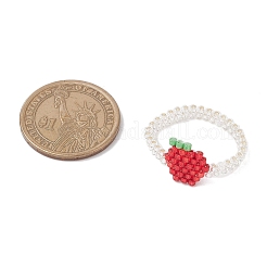 Christmas Glass Seed Beads Finger Rings for Women&nbsp;RJEW-MZ00029-04