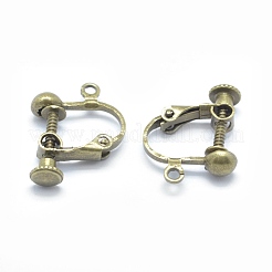 Brass Screw On Clip-on Earring Findings&nbsp;KK-L164-01AB-NF