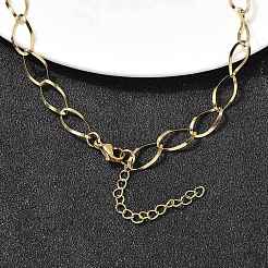 304 Stainless Steel Teardrop Link Chain Necklaces for Women Men&nbsp;NJEW-A058-02G
