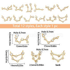 Brass Micro Clear Cubic Zirconia Pendants&nbsp;ZIRC-SC0001-06