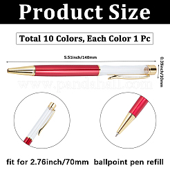 10Pcs 10 Colors Creative Empty Tube Ballpoint Pens&nbsp;AJEW-GF0014-31A