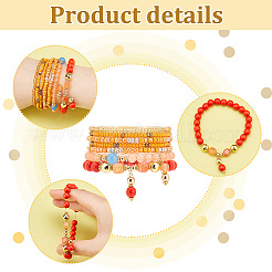 2 Sets 2 Style Natural Dyed Malaysia Jade & Agate & Synthetic Turquoise & Glass Seed Beaded Stretch Bracelets Set&nbsp;BJEW-PH0004-29
