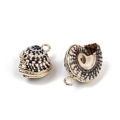 Electroplated Natural Spiral Shell Pendants&nbsp;SHEL-K006-41G