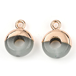 Natural Green Aventurine Flat Round/Donut Charms&nbsp;G-I347-11
