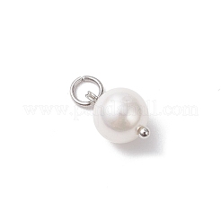 Shell Pearl Round Charms&nbsp;PALLOY-JF04476-02