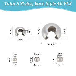304 Stainless Steel Crimp Beads Covers&nbsp;STAS-UN0011-90P