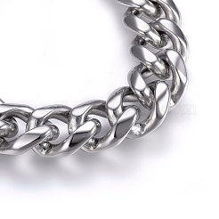 Tarnish Resistant 304 Stainless Steel Curb Chains Bracelets&nbsp;BJEW-E346-21P