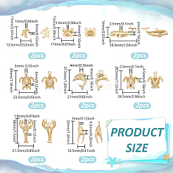 16Pcs 8 Styles Alloy Pendants&nbsp;TIBEP-BC0001-06