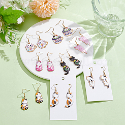 24 Pairs 316 Surgical Stainless Steel Cat Shape Dangle Earring&nbsp;EJEW-WR00005