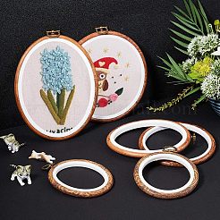 Rubber Imitation Wood/Plastic Cross Stitch Embroidered Frame&nbsp;DIY-NB0003-05