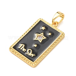 Brass Micro Pave Clear Cubic Zirconia Pendants&nbsp;KK-C264-09G