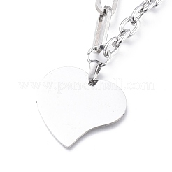 Non-Tarnish 304 Stainless Steel Paperclip Chains & Cable Chain Jewelry Sets&nbsp;SJEW-K153-14P