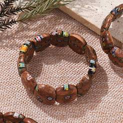 Handmade Millefiori Glass Beads Stretch Bracelets&nbsp;BJEW-S160-01