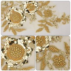 1Pair Flower Lace Polyester Embroidery Organza Ornament Accessories&nbsp;DIY-CY0002-32A