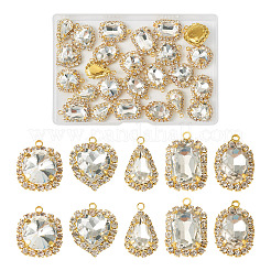 30Pcs 5 Styles Crystal Glass Rhinestone Pendants&nbsp;RB-TA0001-09