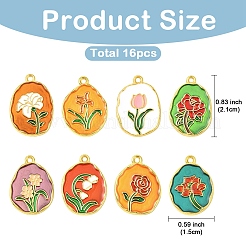 16Pcs 8 Coloes Alloy Enamel Pendants&nbsp;FIND-YW0007-84