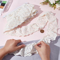 5 Yards Flower Pattern Cotton Lace Embroidery Wrinkle Ribbon&nbsp;OCOR-MB0001-57B