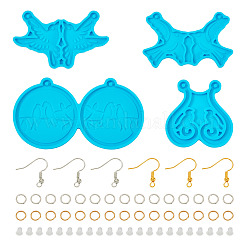 DIY 4Pcs 4 Style Bird Pendant Silicone Molds&nbsp;DIY-TA0009-91