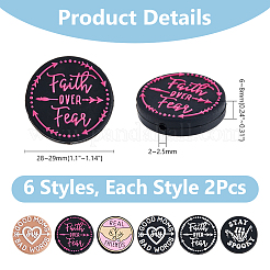 12Pcs 6 Styles Silicone Focal Beads&nbsp;SIL-DC0001-65