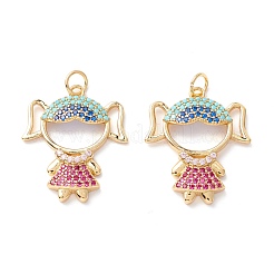 Brass Micro Pave Colorful Cubic Zirconia Pendants&nbsp;ZIRC-Z019-38G-NR