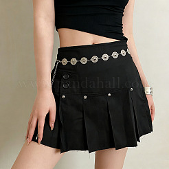 Boho Vintage Alloy Embossed Disc Link Waist Chains for Women&nbsp;WGCA4B9-02