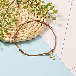 Adjustable Waxed Polyester Braided Cord Charm Bracelets&nbsp;BJEW-JB05547