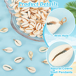 100Pcs Natural Cowrie Shell Pendants&nbsp;FIND-PH0021-26