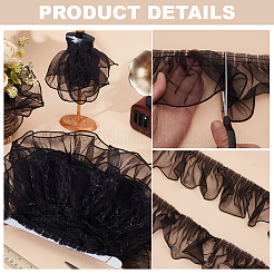 1Pc Organza Pleated Lace Trim Ribbon&nbsp;OCOR-HY0001-33A