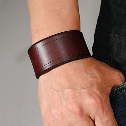 Flat Sided Cowhide Leather Cord Bracelets&nbsp;BJEW-CL0001-59