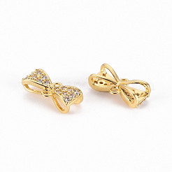 Brass Micro Pave Clear Cubic Zirconia Link Connectors&nbsp;ZIRC-S068-020-NF