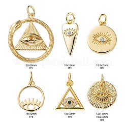6Pcs 6 Style Brass Rough Surface Pendants&nbsp;KK-LS0001-50