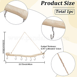 1Pc Wooden Branch Wall Hook Rack&nbsp;AJEW-SP0006-09