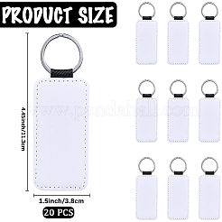 20Pcs Rectangle Zinc Alloy & PU Leather Pendant Keychains&nbsp;STAS-CN0001-71