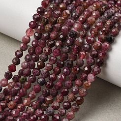 Natural Red Tourmaline Beads Strands&nbsp;G-A318-A01-4mm-01