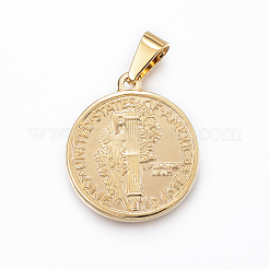 304 Stainless Steel Coin Pendants&nbsp;X-STAS-H372-09G