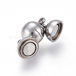 Tarnish Resistant 201 Stainless Steel Magnetic Clasps with Loops&nbsp;STAS-K200-03P-B