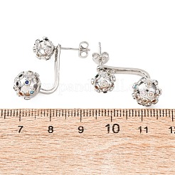 Brass Micro Pave Cubic Zirconia Stud Earrings&nbsp;EJEW-D351-13P-01