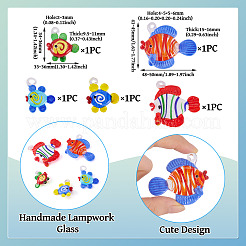 5Pcs 5 Colors Handmade Lampwork Pendants&nbsp;LAMP-TA0002-14