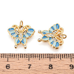 304 Stainless Steel Pave Crystal Rhinestone and Enamel Pendants&nbsp;STAS-T069-70B